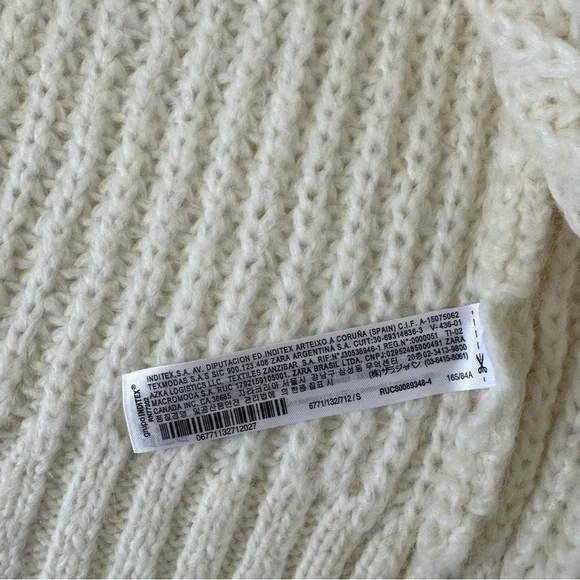 Zara Open Front Long Line Cardigan Cream, S - Picture 8 of 9